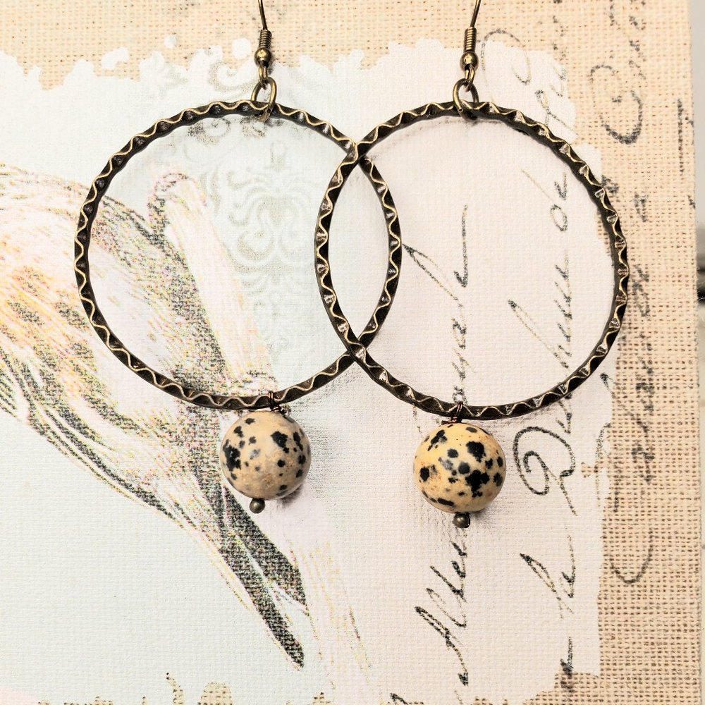 Sale Dalmation Hoop Earrings